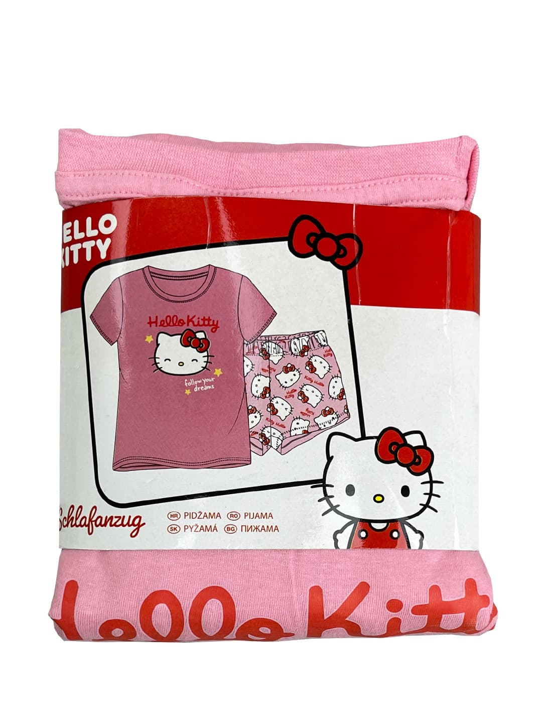ست تیشرت و شورتک دخترانه نخ پنبه Hello Kitty کد A2996