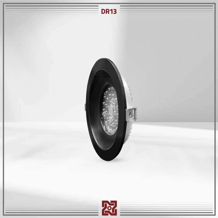 چراغ توکار 36 وات آلتون رای بدنه مشکی مدل نورا AL-DR13 با لنز 90 درجه