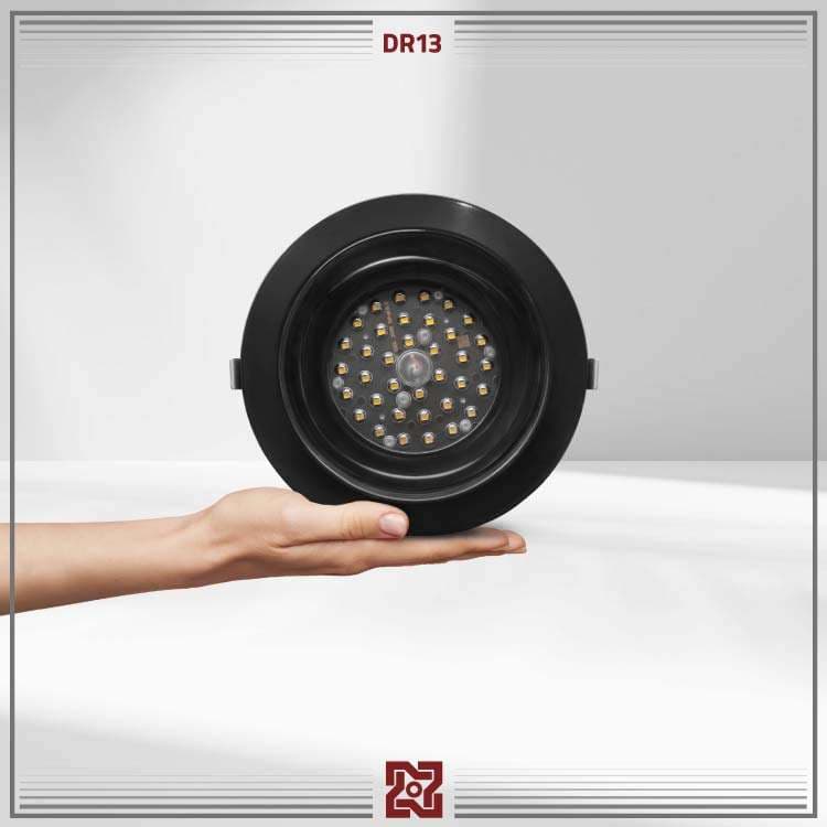 چراغ توکار 36 وات آلتون رای بدنه مشکی مدل نورا AL-DR13 با لنز 90 درجه — تصویر ۲