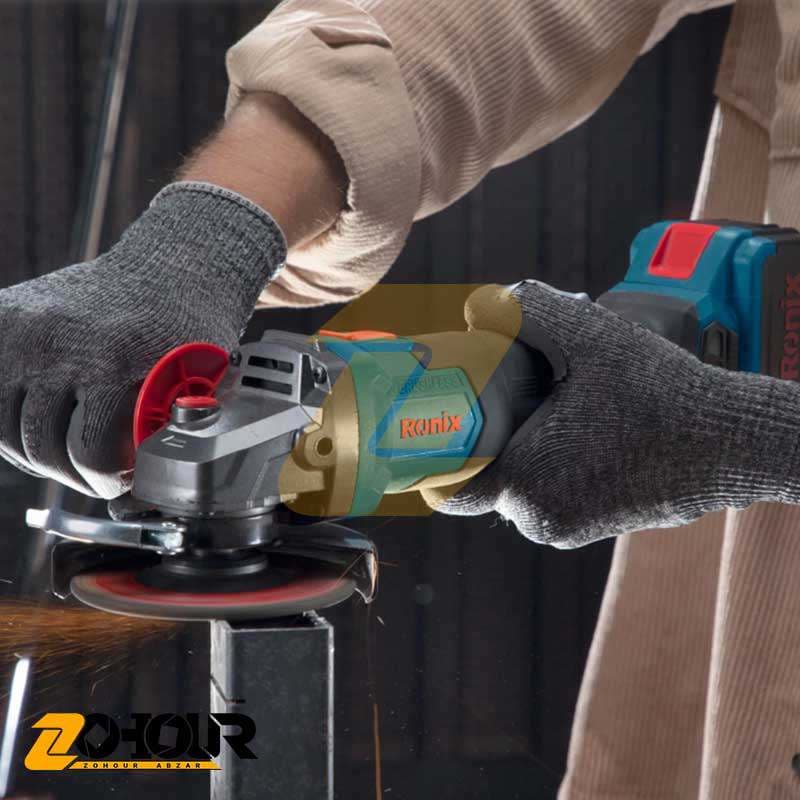 کیت مینی فرز شارژی براشلس رونیکس 115 میلی متری 20 ولت مدل Ronix 8901K — تصویر ۶
