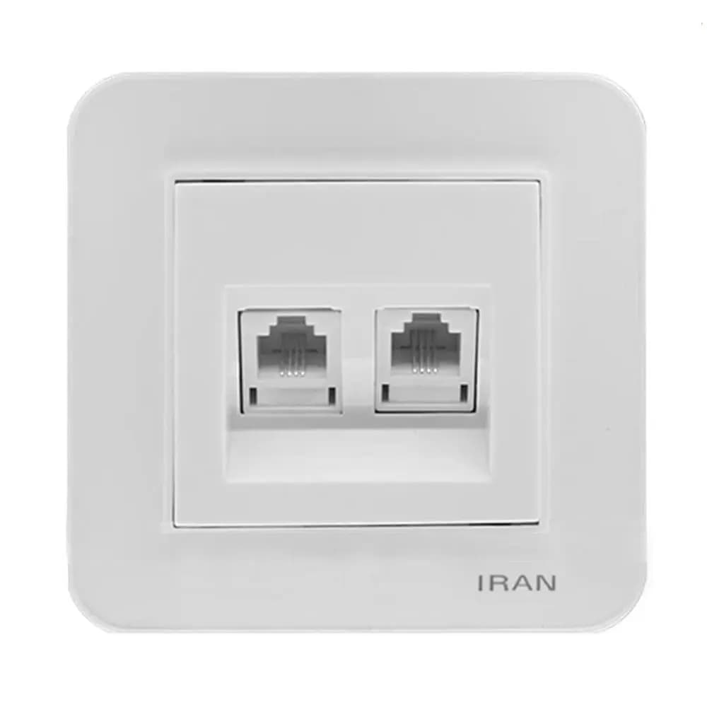 پریز شبکه دو پورت CAT6 ایران الکتریک مدل ارس اقتصادی — تصویر ۲