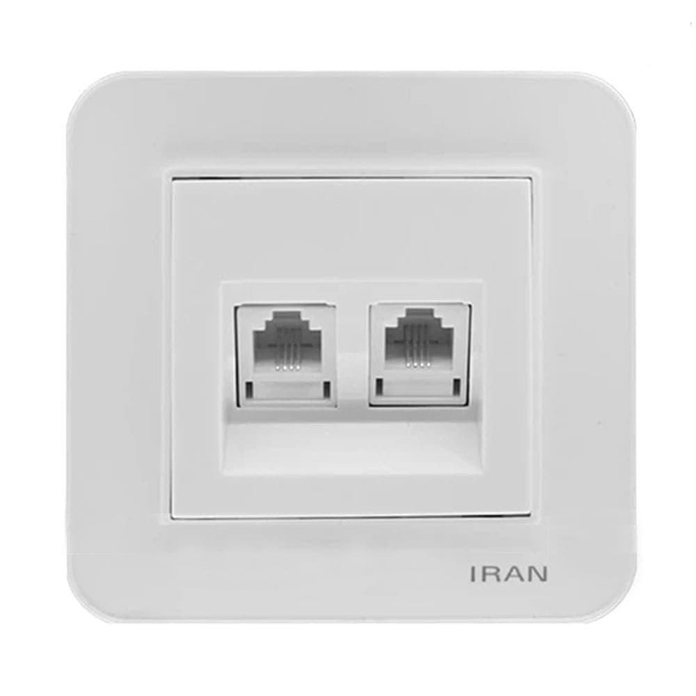 پریز شبکه دو پورت CAT6 ایران الکتریک مدل ارس اقتصادی