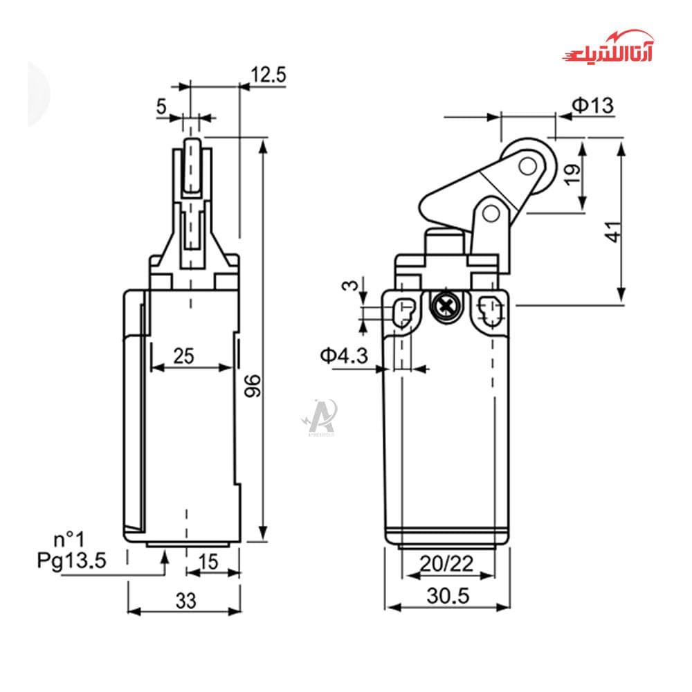 لیمیت سوئیچ آنتنی طرح ارش CNTD مدل CZE-00-LM — تصویر ۳