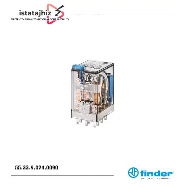 رله شیشه ای 8 پایه 3 کنتاکت 24 ولت DC فیندر کد 55.33.9.024.0090 — تصویر ۴