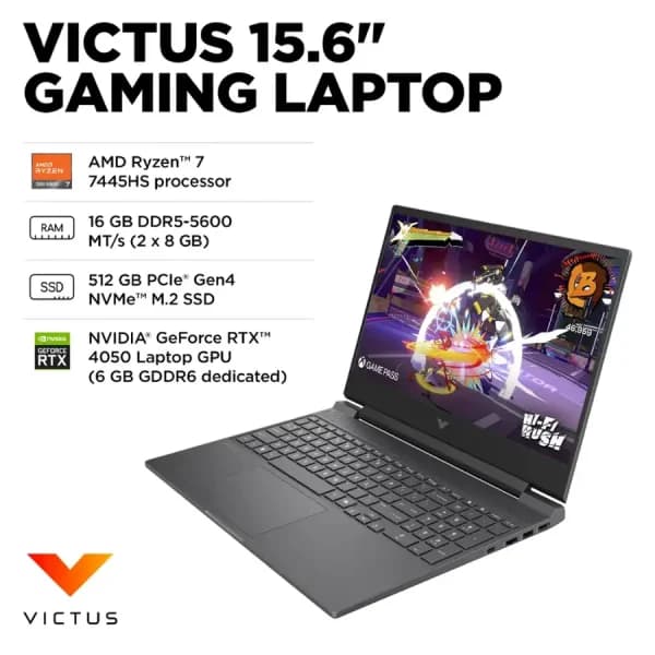 لپ تاپ گیمینگ اچ پی Victus 15-FB3009AX Ryzen 5 8645HS 16GB DDR5 512GB SSD RTX 3050 6GB — تصویر ۵