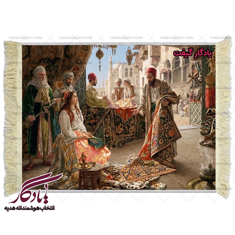 تابلو فرش ماشینی طرح ایرانی حجره فرش کد i59