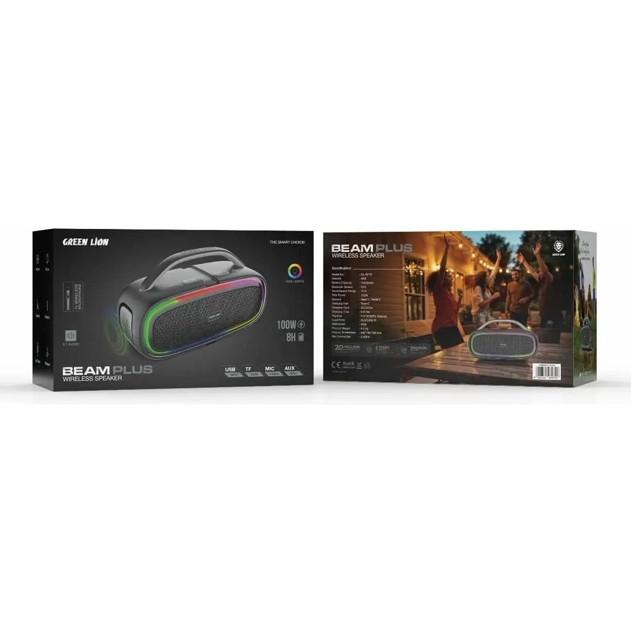 اسپیکر بلوتوثی 100 وات گرین GREEN LION BEAM PLUS — تصویر ۲