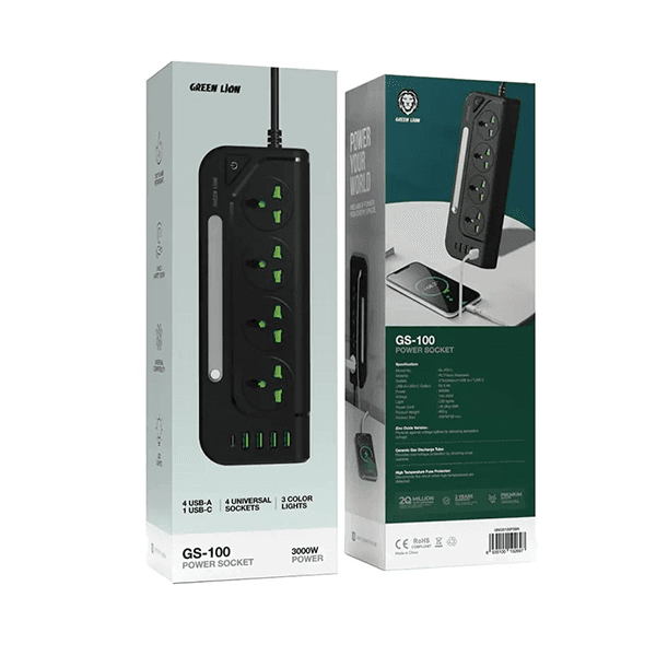 چندراهی برق گرین مدل GS-100 ظرفیت 3000 وات با 4 خروجی — تصویر ۳