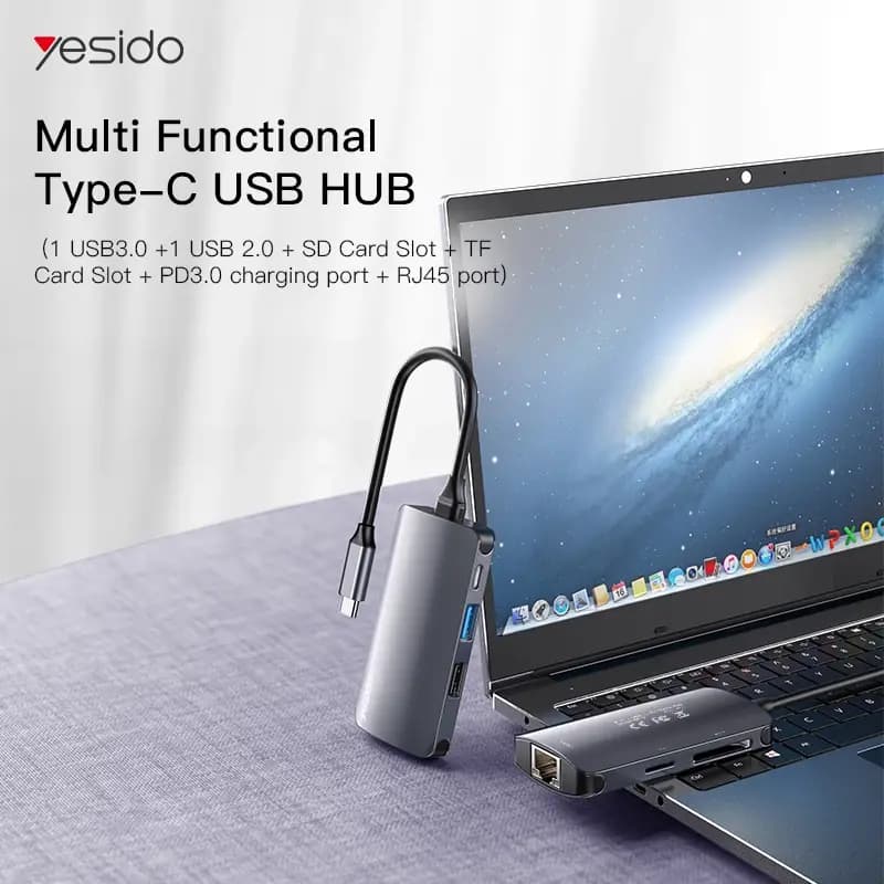 هاب 6 در 1 یسیدو مدل YESIDO HB15 HUB ADAPTER — تصویر ۴