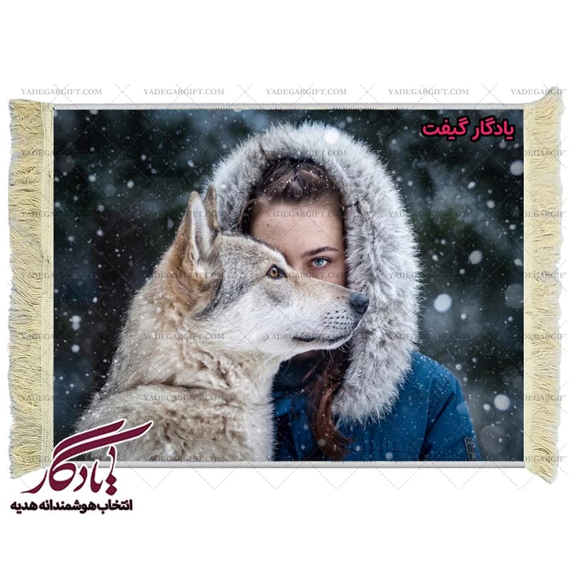 تابلو فرش ماشینی طرح دوشیزه ملکه دره گرگ ها کد d20