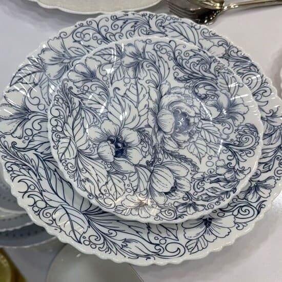 سرویس آرکوپال ۲۵ پارچه گلور سرمه ای برند دینو