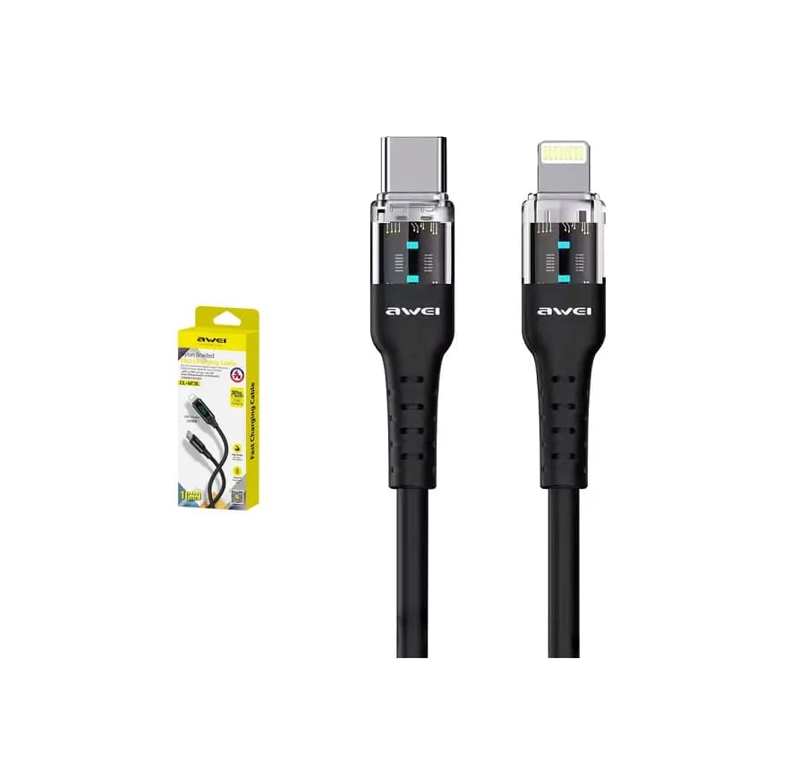 کابل تایپ سی به لایتنینگ اووی مدل AWEI CL-138L SMART FAST PD 20W — تصویر ۲