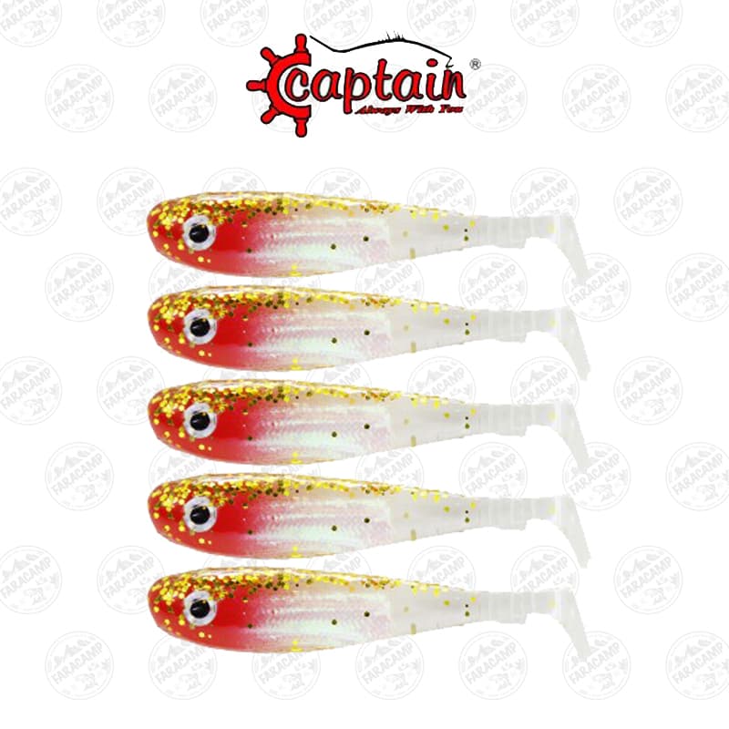 لور ماهی ژله ای کاپیتان رد هد ۹ سانتی بسته ۵ عددی CAPTAIN DUCK TAIL