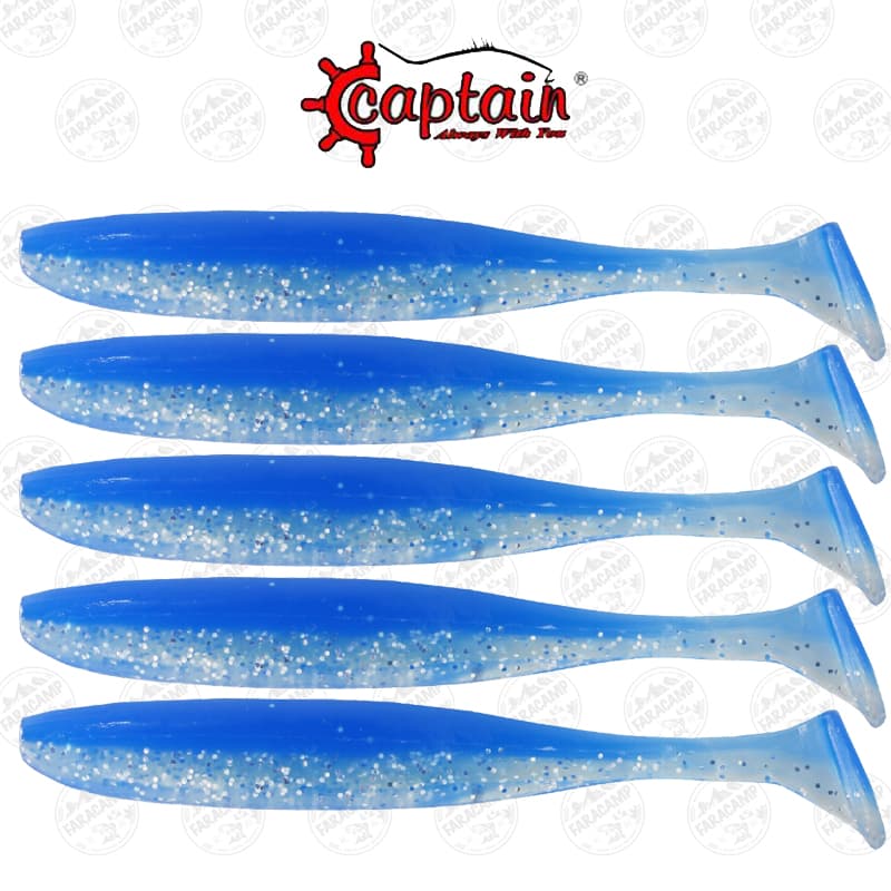 لور ماهی ژله ای کاپیتان آبی ۱۰ سانتی بسته ۵ عددی CAPTAIN SHADE TAIL