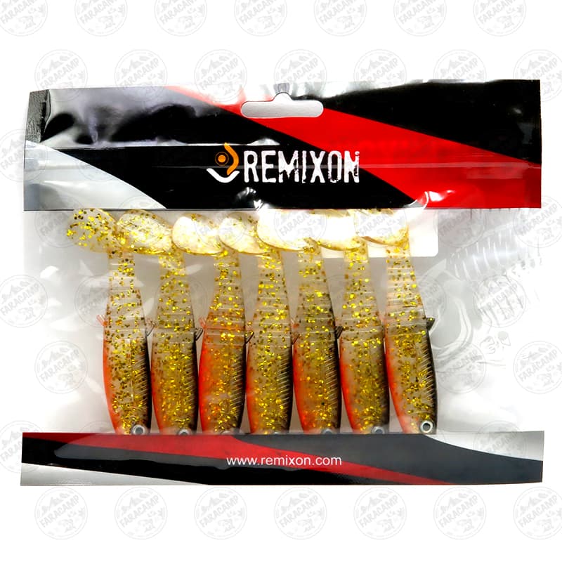 طعمه لور ماهی ژله ای رمیکسون طلایی ۸سانتی بسته ۷عددی REMIXON BUSTER SHADE — تصویر ۲