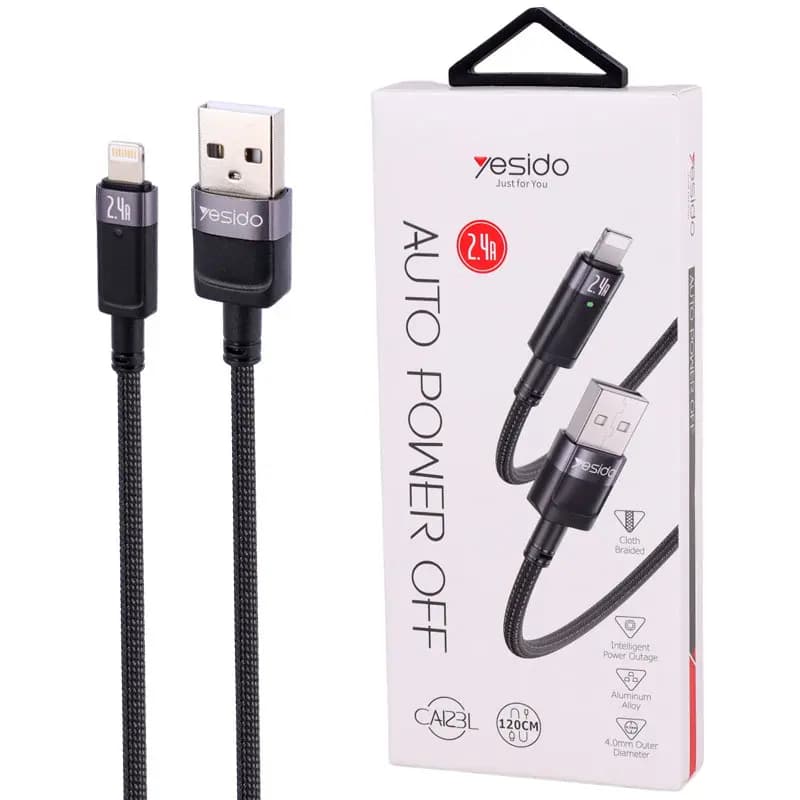 کابل USB به LITHNING یسیدو مدل YESIDO CA123L AUTO POWER OFF — تصویر ۸