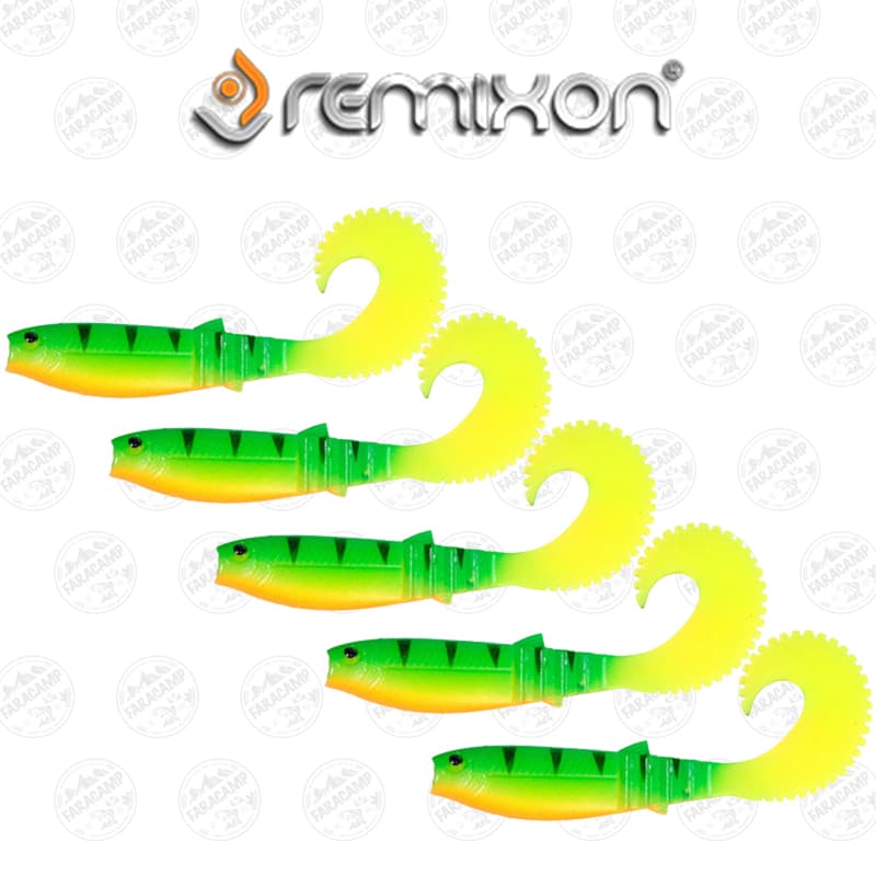 لور ماهی ژله ای دم داسی رمیکسون فایر تایگر ۱۰.۵سانتی بسته ۵ عددی REMIXON BUSTER CURTAIL