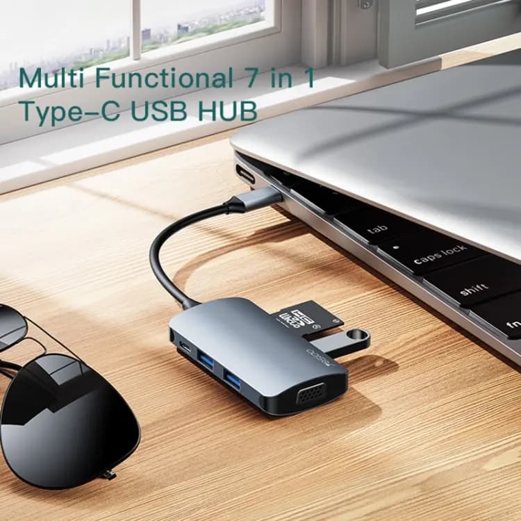 هاب 7 کاره تایپ سی یسیدو YESIDO HB16 HUB ADAPTER — تصویر ۳