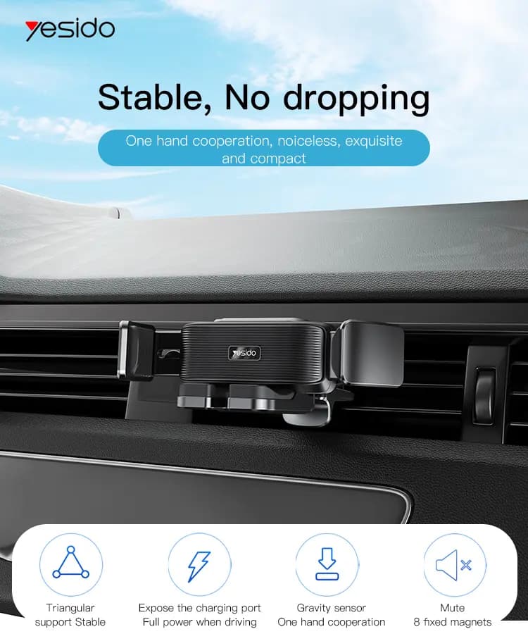 هولدر جاذبه ای دریچه کولر یسیدو مدل YESIDO C166 GRAVITY HOLDER — تصویر ۴