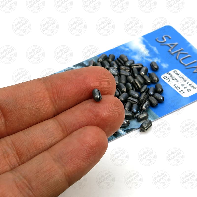 سرب ماهیگیری چاکدار ساکوما SAKUMA 0.4G بسته ۱۰۰ عددی — تصویر ۴