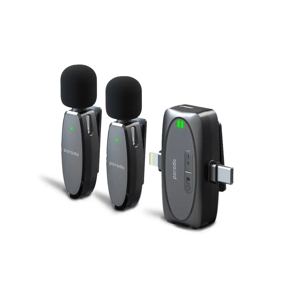 میکروفن یقه ای بی سیم پورودو مدل Porodo DUAL MIC