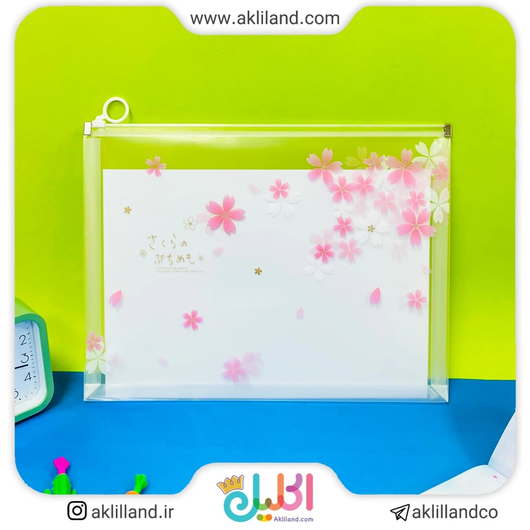 كاور A4 زيپ دار طرح گلبرگ (مدل رندوم) — تصویر ۲