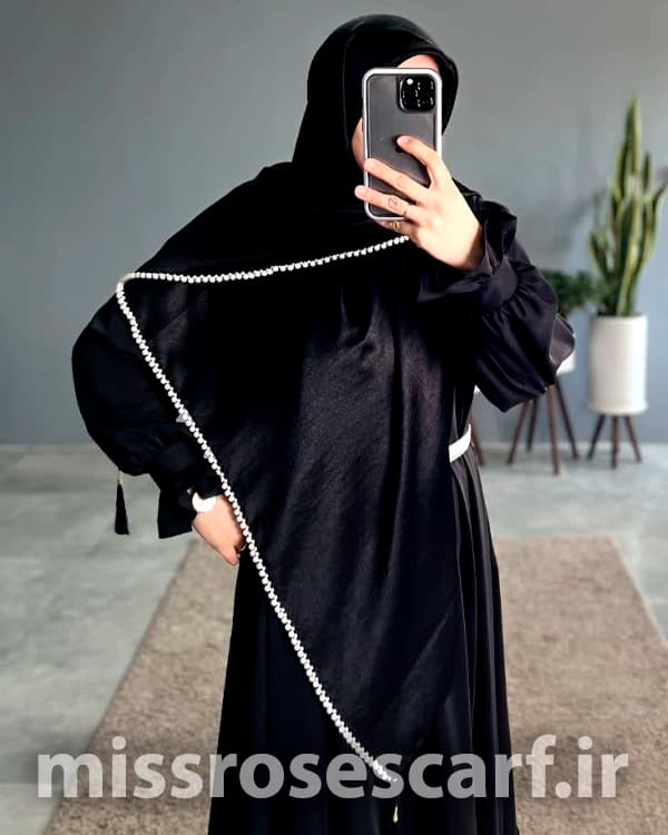 روسری مشکی مجلسی Sima