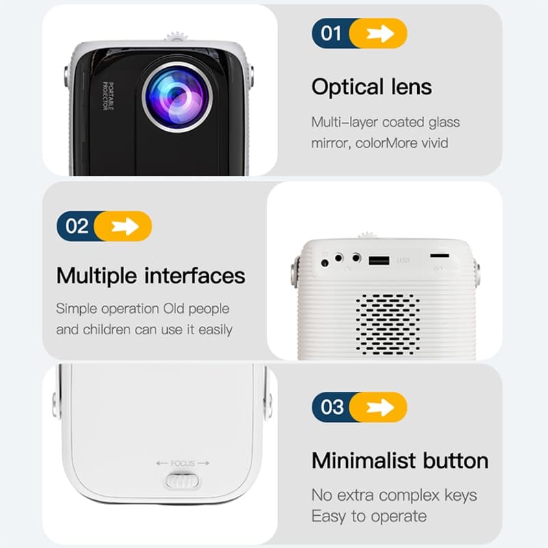 ویدئو پروژکتور اندروید Umiio مدل A007 (فروش عمده و تک) — تصویر ۶