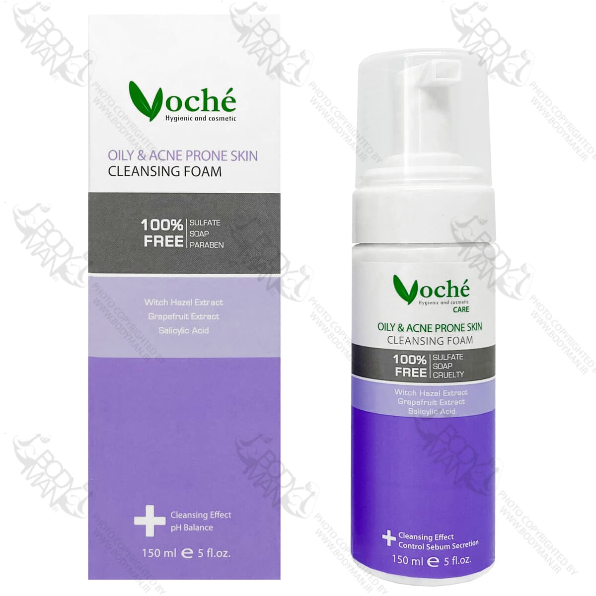 فوم شستشوی صورت مناسب پوست چرب و مستعد آکنه وچه | Voche OILY AND ACNE PRONE SKIN CLEANSING FOAM