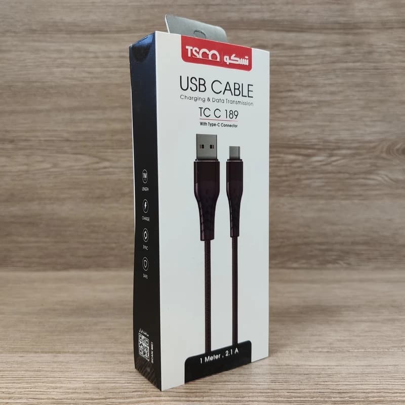 کابل شارژر USB به USB-C تسکو مدل TCC189 طول 1 متر — تصویر ۴