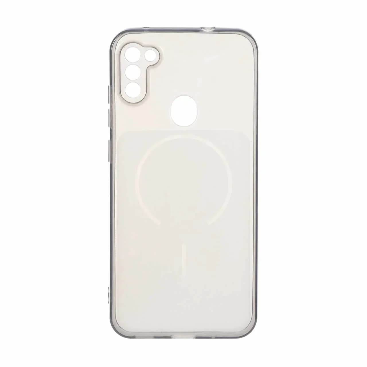 قاب ژله ای شفاف مستطیلی طرح مگ سیف محافظ لنزدار Samsung Galaxy A11 / M11