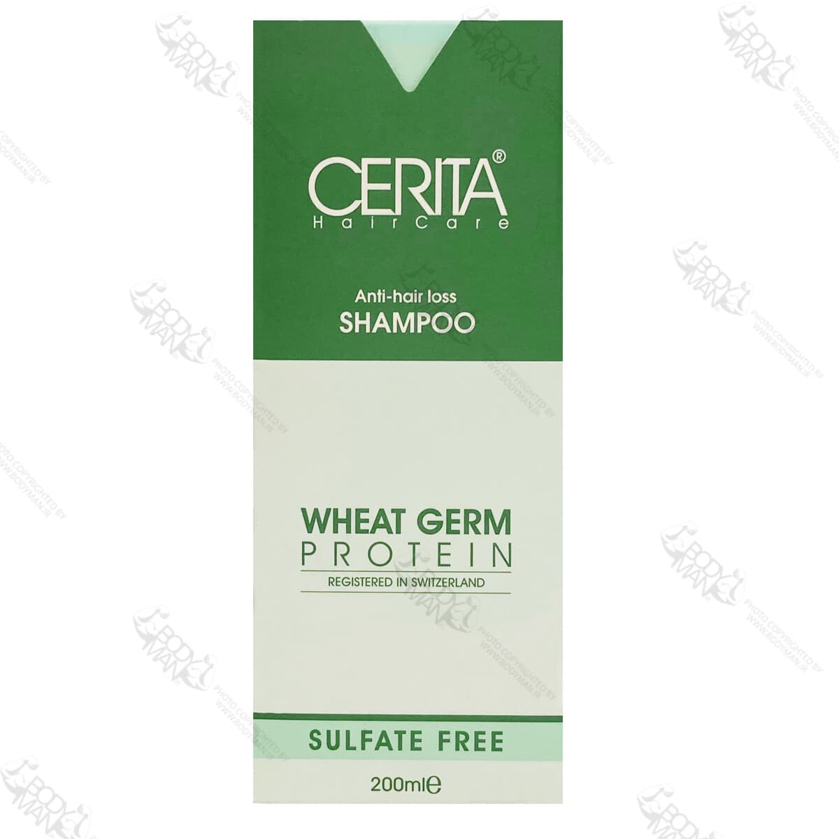 شامپو تقویت کننده مو حاوی پروتئین جوانه گندم بدون سولفات سریتا | CERITA Anti-hair loss SHAMPOO SULFATE FREE
