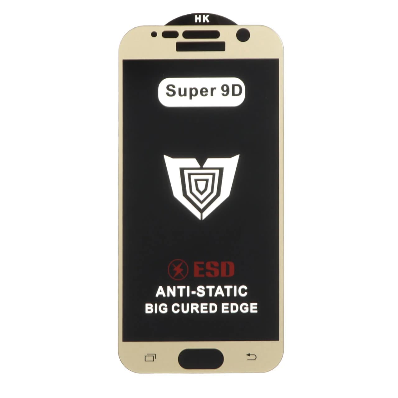 محافظ صفحه نمایش شیشه ای Full Cover ESD Anti Static – Super 9D مدل Samsung Galaxy S7 – طلایی (بدون پک)