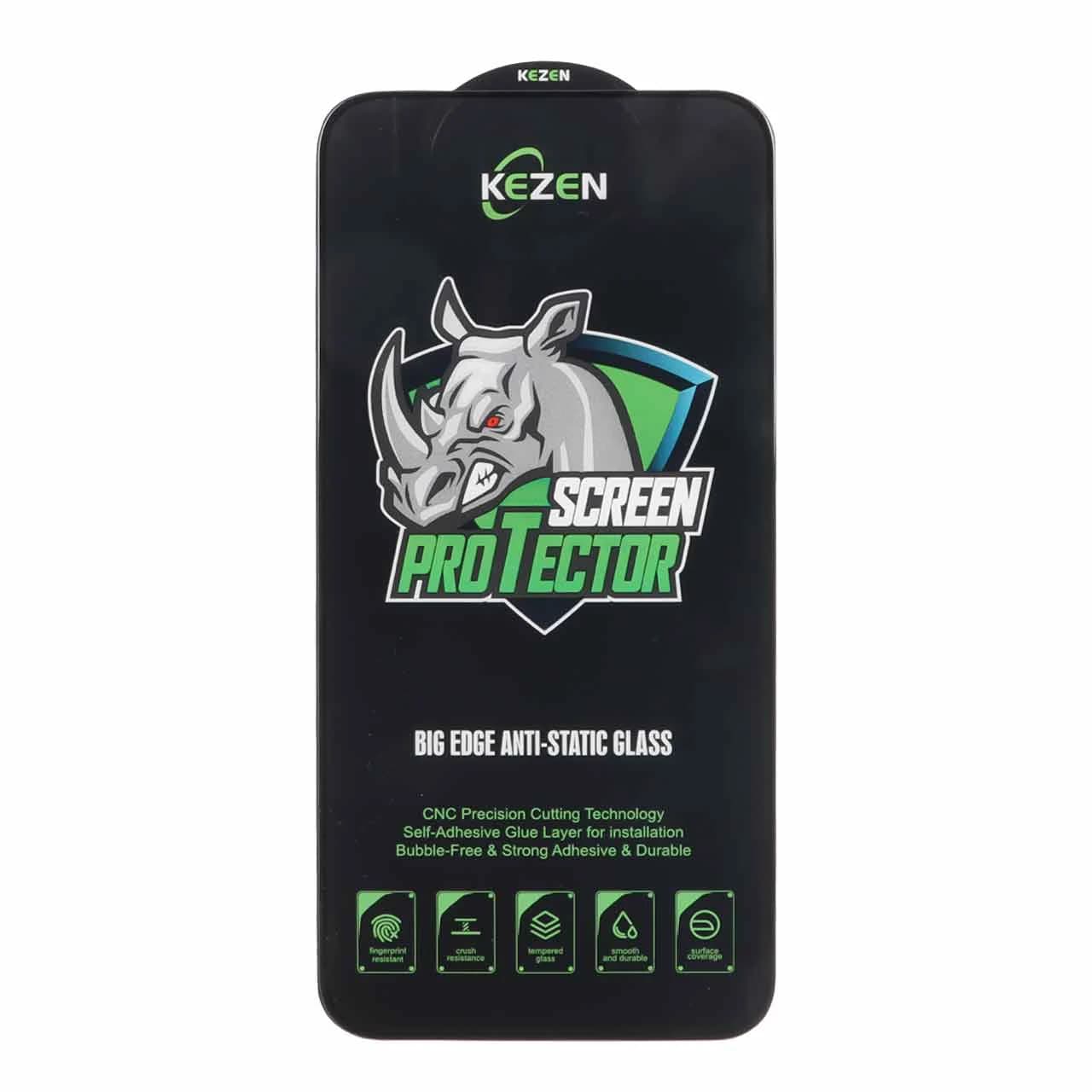 محافظ صفحه نمایش شیشه ای Full Cover Kezen Anti Static Big Edge مدل Xiaomi Redmi Note 15 Pro 5G / Mi 15T / Mi 15T Pro / Poco F7
