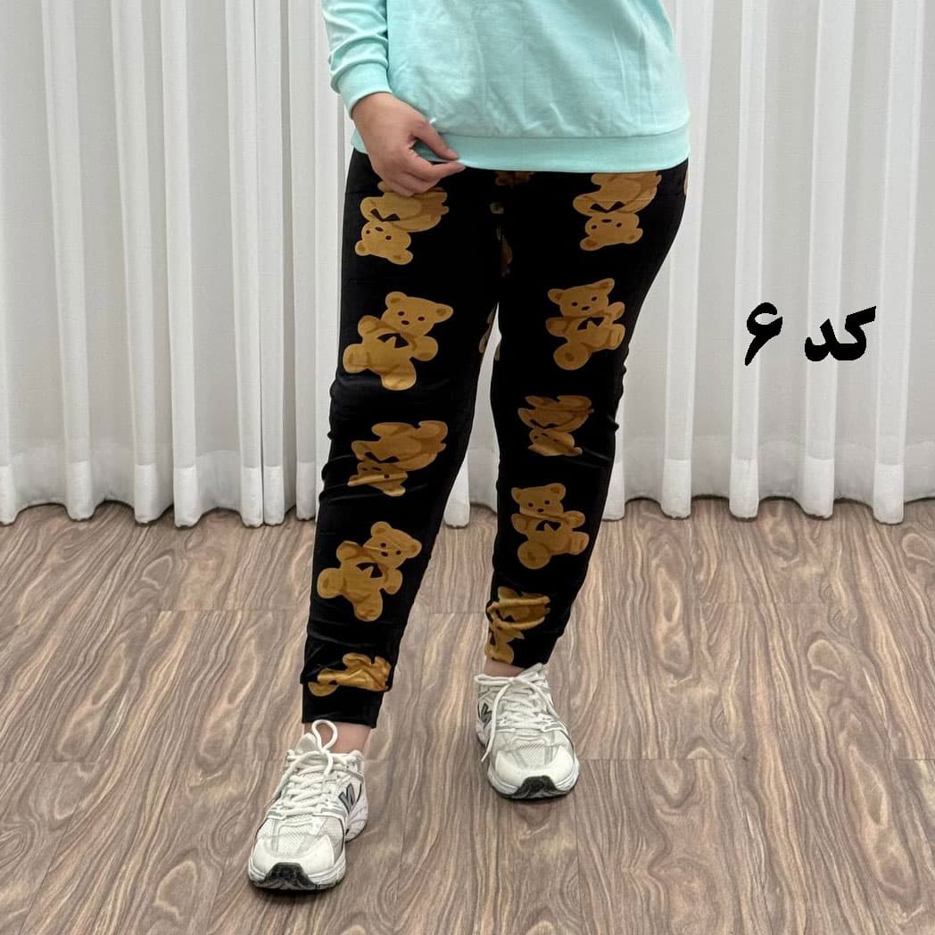شلوار مخمل راحتی طرحدار کد 1208 — تصویر ۳