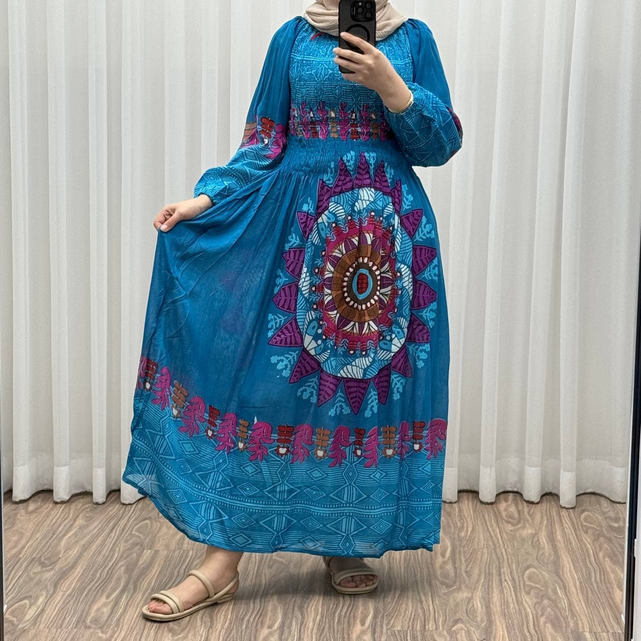 پیراهن وارداتی نخ کریشه مدل خورشید 1177 — تصویر ۲