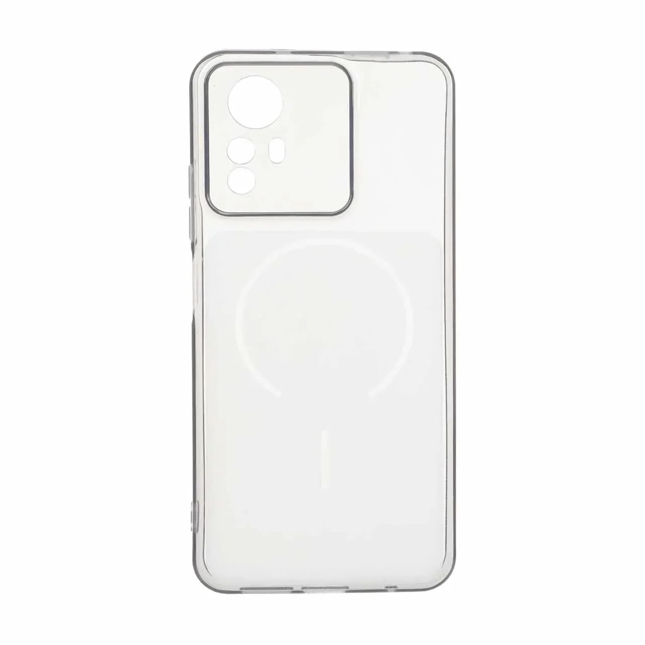 قاب ژله ای شفاف مستطیلی طرح مگ سیف محافظ لنزدار Xiaomi Redmi Note 12S