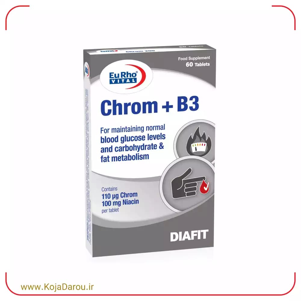 قرص کروم ب3 یوروویتال chrom b3 بسته 60 عددی
