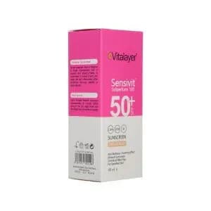 کرم ضد آفتاب SPF 50 ویتالیر مناسب پوست حساس حجم 40 میلی لیتر – بژ طبیعی