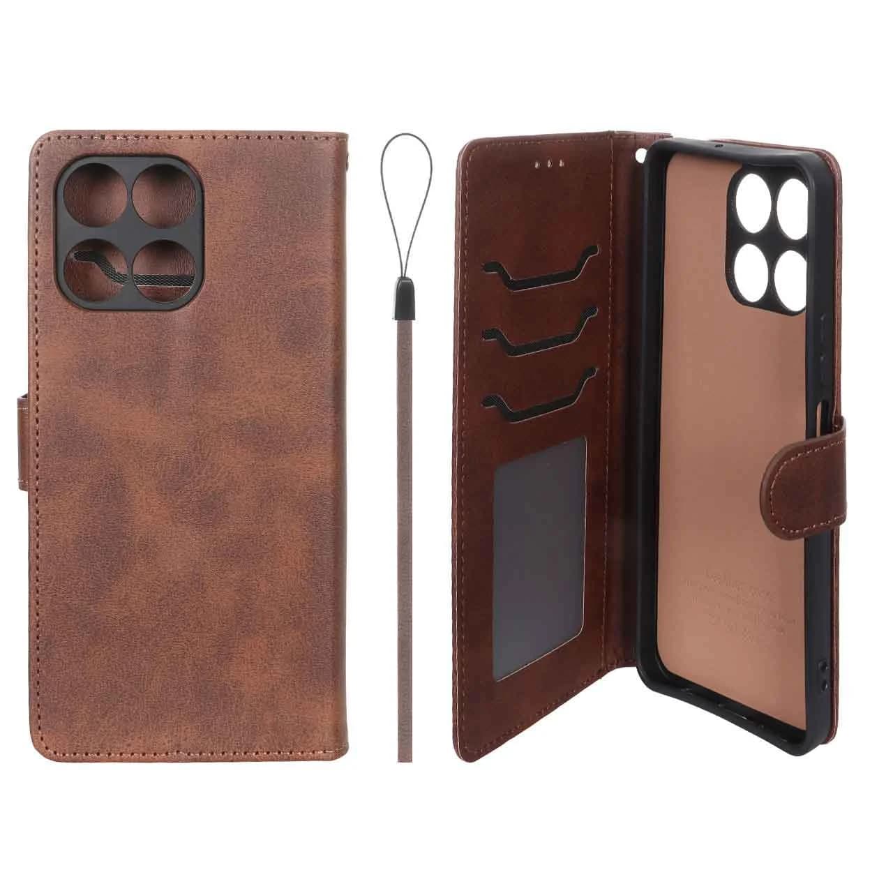 کیف موبایل مگنتی درجه یک داخل خز MNC Plus مدل Honor X6a — تصویر ۴