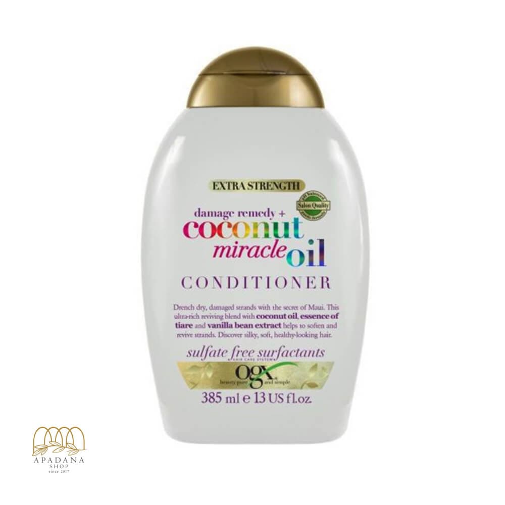 نرم کننده موی روغن نارگیل او جی ایکس Coconut Oil Miracle حجم 385 میل