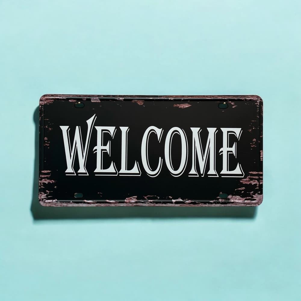 پلاک فلزی دکوری مدل WELCOME