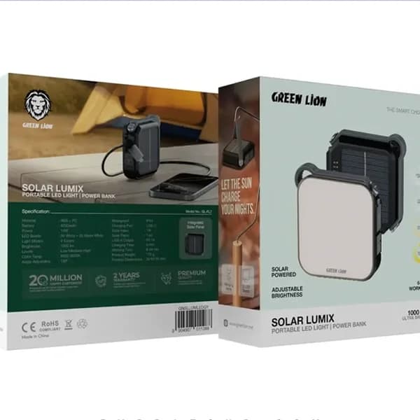چراغ LED لومیکس گرین لاین با پاوربانک Green Lion Solar Lumix Portable GNSLLUMLED — تصویر ۳