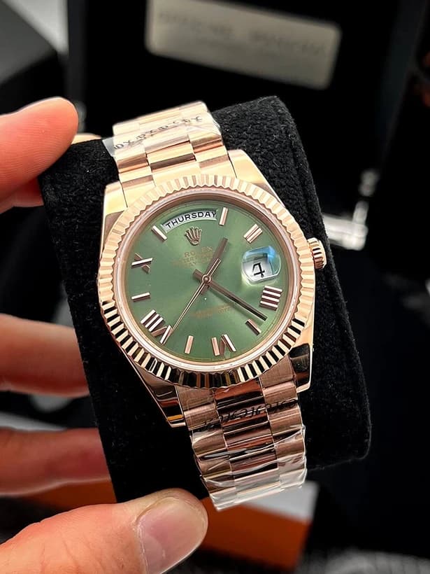 ساعت مچی رولکس دی‌دیت | Rolex Day-Date | رزگلدصفحه سبز های کپی