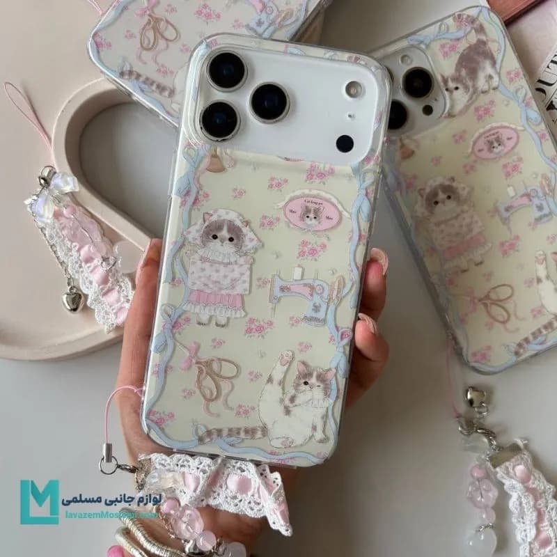قاب گوشی فانتزی اویزدار طرح گربه خیاط کد C3639 | لوازم جانبی مسلمی — تصویر ۴