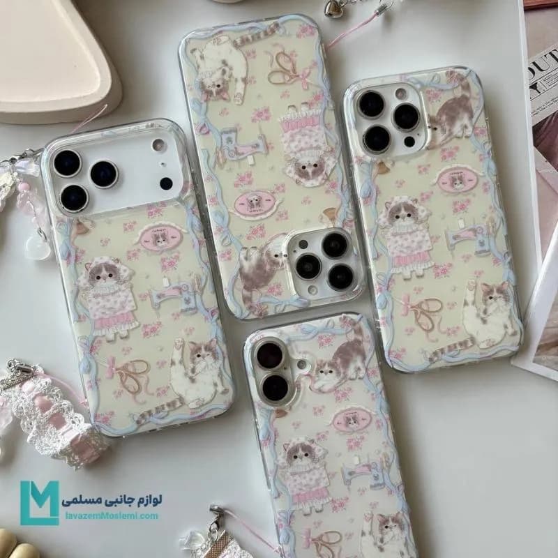قاب گوشی فانتزی اویزدار طرح گربه خیاط کد C3639 | لوازم جانبی مسلمی — تصویر ۳
