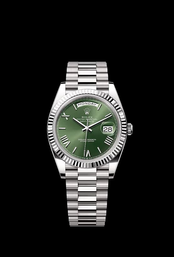 ساعت مچی رولکس دی‌دیت | Rolex Day-Date | نقره ای صفحه سبز کوارتز