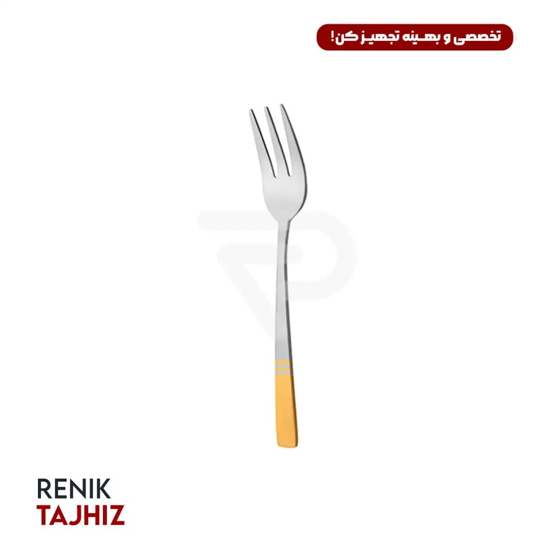 چنگال میوه خوری فلورانس طلائی ۶ عدد