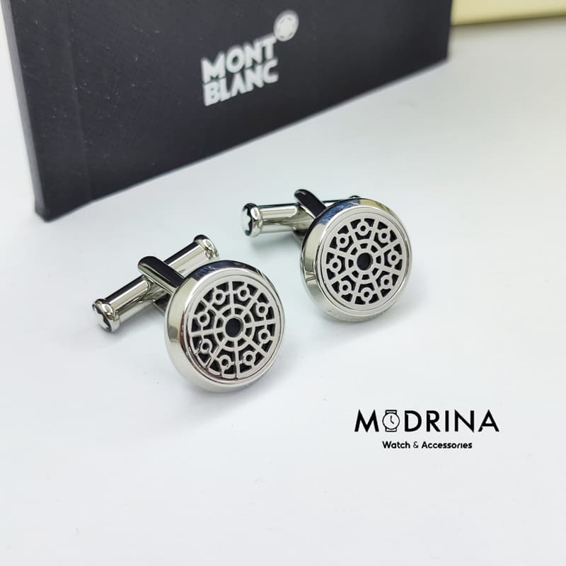 دکمه سر آستین مشکی سیلور مون بلان Montblanc — تصویر ۲