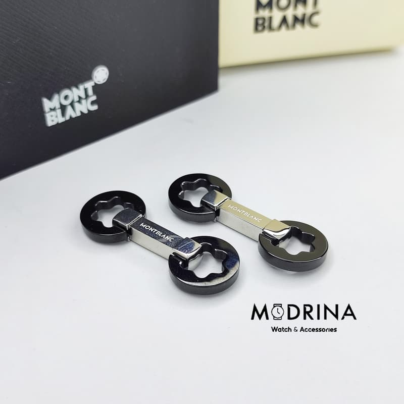دکمه سردست مشکی سیلور مون بلان Montblanc